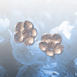 silver blossom earrings