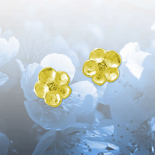 gold blossom earrings
