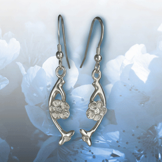 silver blossom earrings