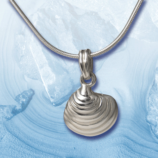 silver clam shell pendant