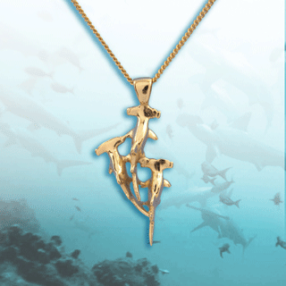 gold hammerhead pendant