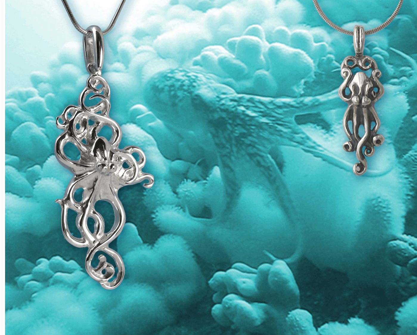 Silver Octopus pendants