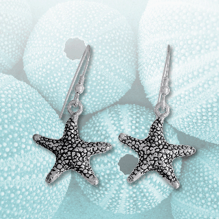 silver starfish earrings