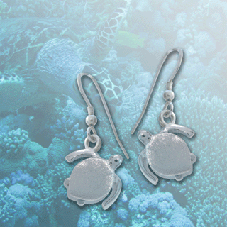 silver turtle earrings