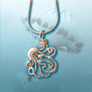 silver jellyfish pendant by aquamarine