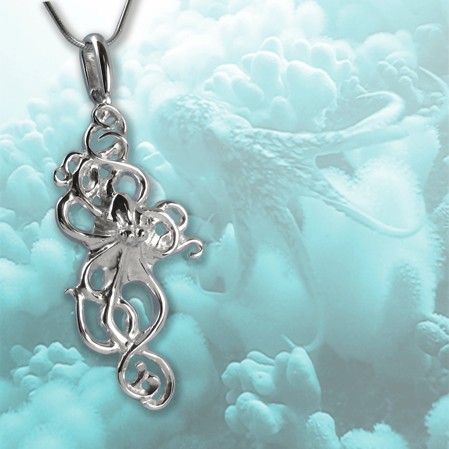 silver octopus pendant