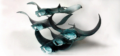 bronze manta ray sculpture