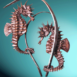 bronze seahorse sculpture
