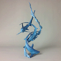 bronze shark art sculpture