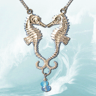 Silver seahorse necklace