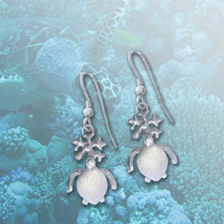 silver turtle earrings