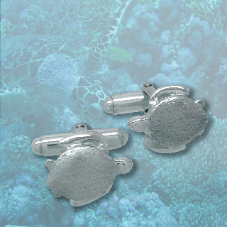 silver turtle cufflinks